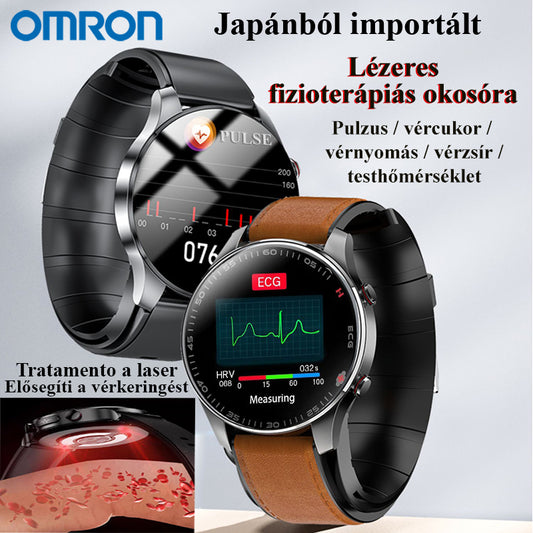 Az Omron lézerterápiás óra figyeli a pulzusszámot/vérnyomást/glükózt
