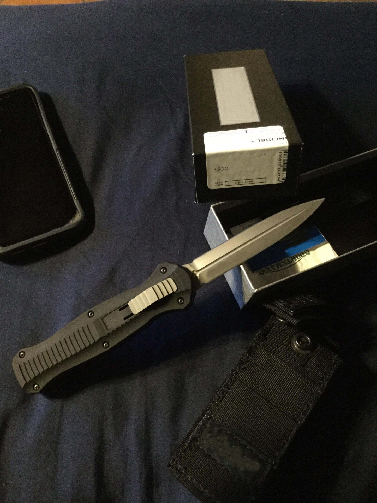 🎄BM Infidel D/E Dagger OTF Automatic Knife (7,56 ίντσες μαύρο)